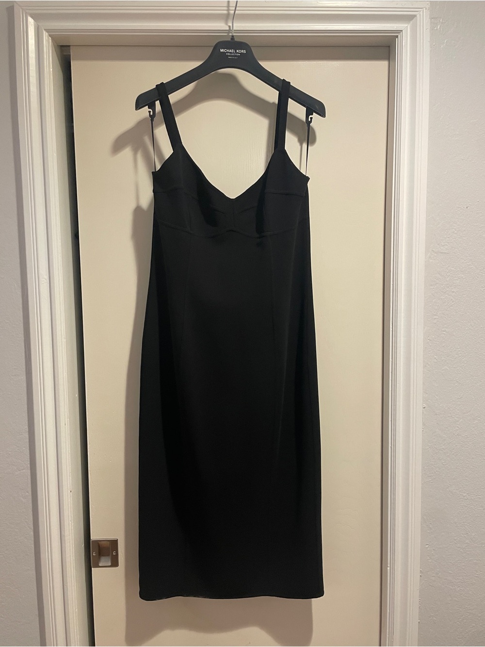 Michael Kors Black Slip Midi Dress